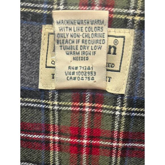 LL Bean Men's 100% Cotton Collared Long-Sleeve Button-Down Shirt Gray Plaid XXL - Picture 4 of 4